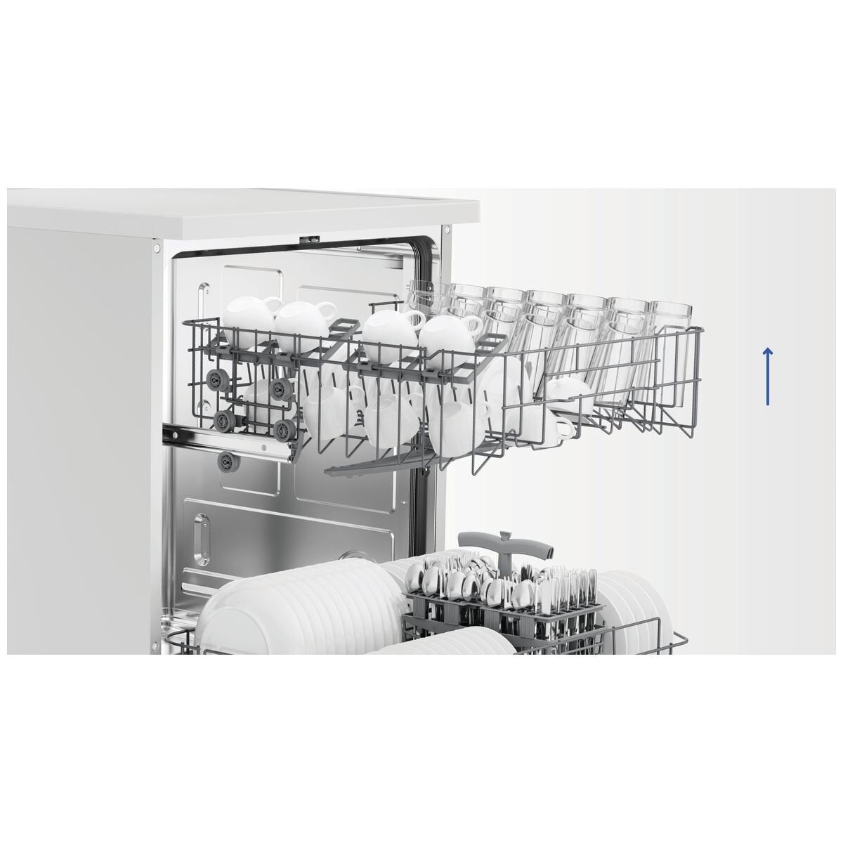 Haier 60cm 300 Series Freestanding Dishwasher - 13 Place Settings - White - Auto Wash Sensing - HDW13F0W1