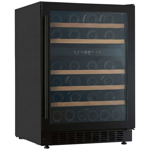 Cantina 46 Bottle Dual Zone Wine Cabinet - Black - Reversible Glass Door - CCWID46B