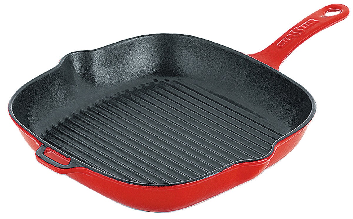 Chasseur 25cm Classique Square Grill - Inferno Red Enamelled Cast Iron - 19257