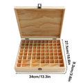 74 Slot Wooden Essential Oils Storage Box with Hinged Lid, 1 Tier Bottle Organiser - view 3
