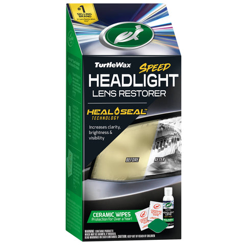 Turtle Wax Speed Headlight Lens Restorer Kit with Ceramic Sealing Wipe