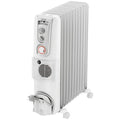 DeLonghi Oil Column Heater 2400W - White - 500W Fan - 24-Hour Timer - Anti-Frost Function - DL2401TF