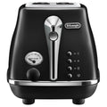 DeLonghi Icona Capitals 2 Slice Toaster - Auckland Black, Electronic Browning Control - CTOC2003BK