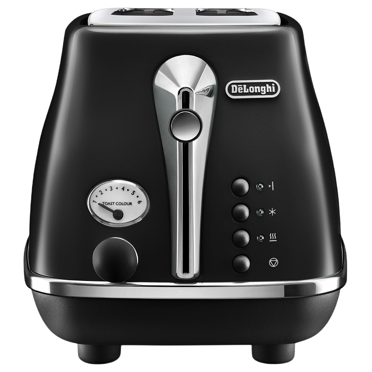 DeLonghi Icona Capitals 2 Slice Toaster - Auckland Black, Electronic Browning Control - CTOC2003BK