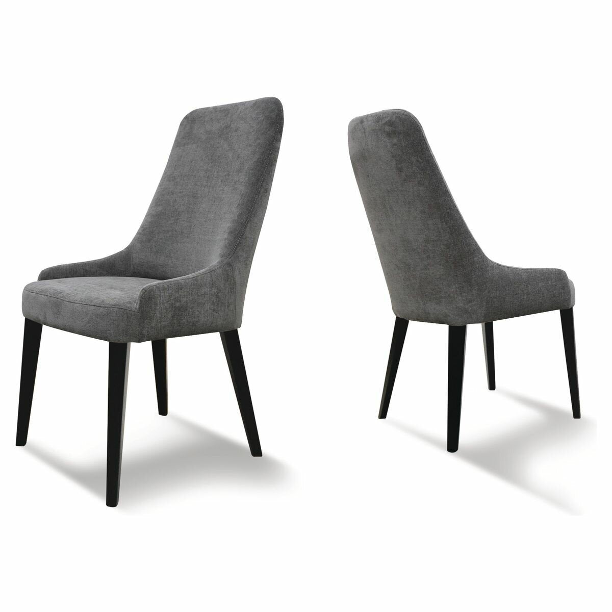 Ostro Furniture Naples 7 Piece Dining Set - Embossed Midnight Table, Smoke Chairs - DINAPL07PCK003