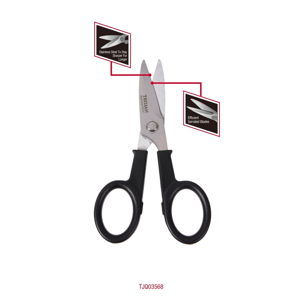 Trojan Stubby Scissors - 140mm - Stainless Steel - Heavy Duty - SuperSaverAU - view 2