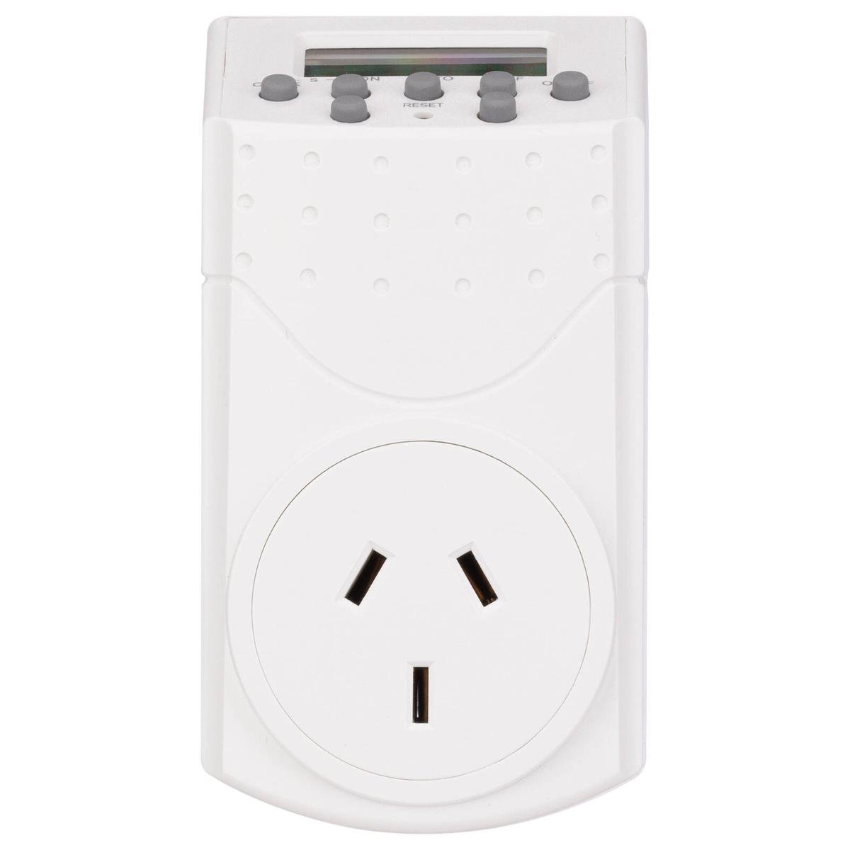 Click 24 Hour 7 Day Digital Timer - Programmable - Rechargeable Backup - 55mm x 100mm x 70mm - SuperSaverAU - view 1