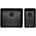 Titan kitchen sink - main bowl plus smaller bowl, black stainless steel, 18/10 grade - TSBS5228