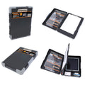 Tactix A4 Clipboard Organiser, Polypropylene and TPR, Document and Stationery Storage, Black and Grey