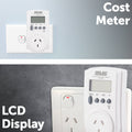 Arlec Energy Cost Electrical Meter with LCD Display White PC223