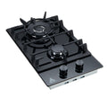 Trinity 30cm 2 Burner Gas Cooktop - Black Tempered Glass - Wok Burner - Front Controls - TRG302BK
