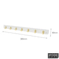 Mode 7 Brushed Brass Hook White Board Key Rack