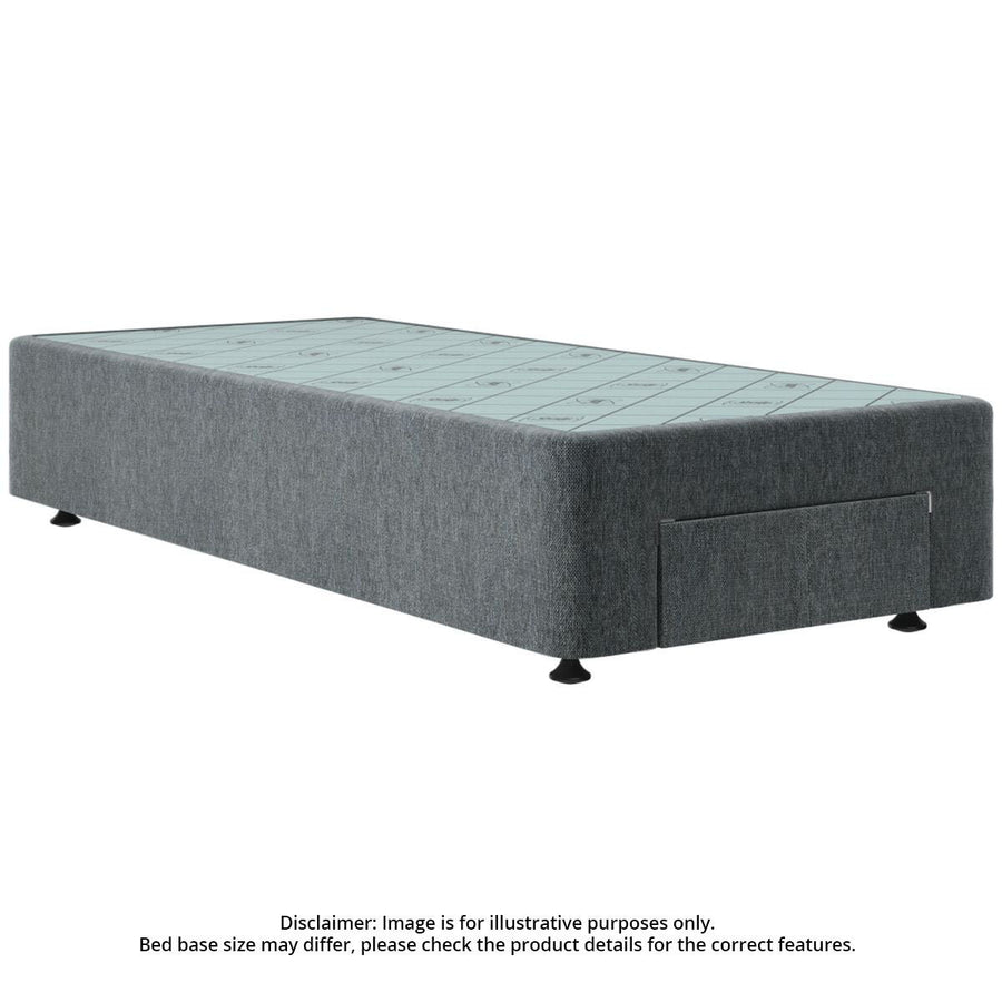 Sealy Spacesaver Long Single Bed Base - Front End Drawer, Charcoal, 40kg Capacity - SVF-CHA-SXL