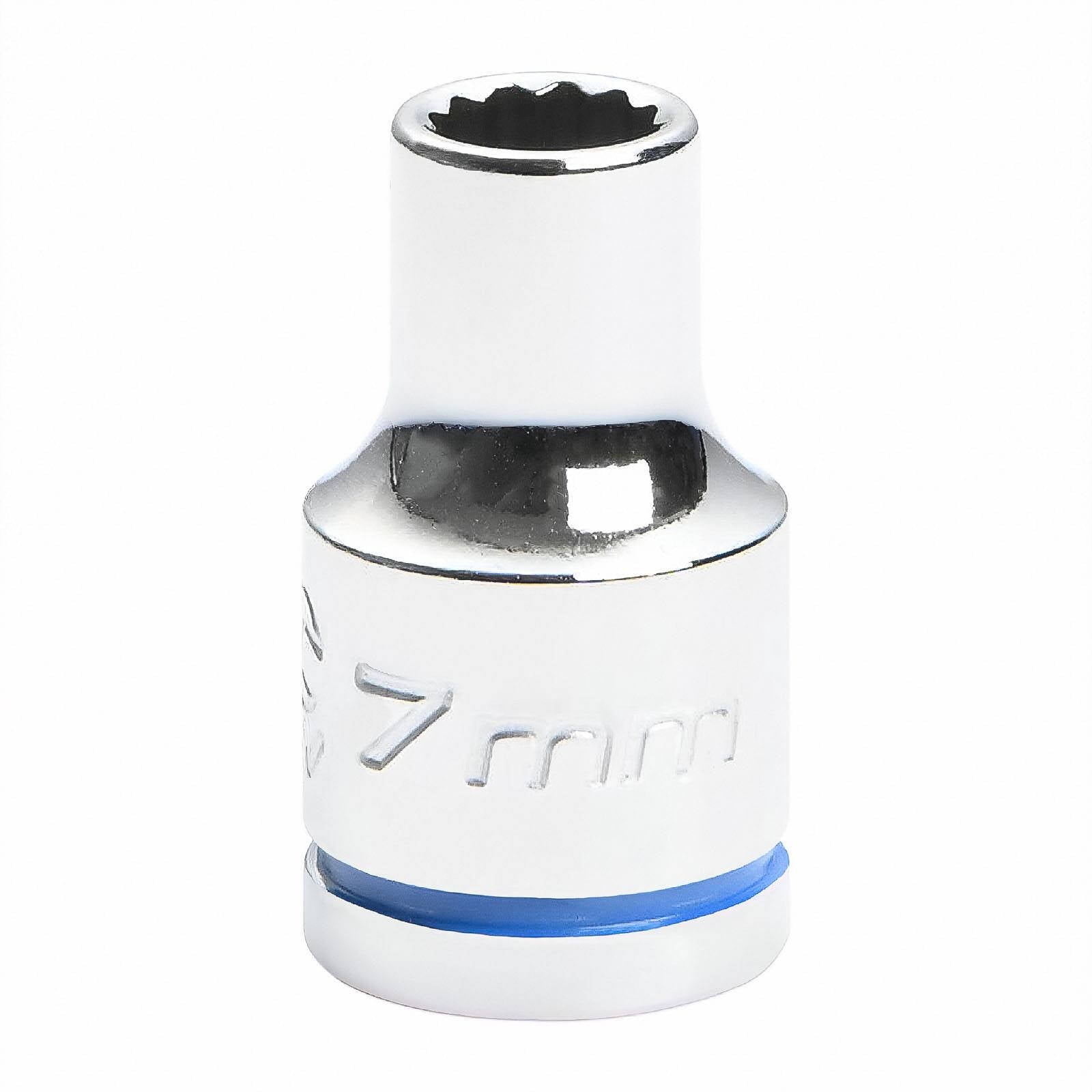 Kincrome 7mm 3/8" Drive Shallow Socket - 12 Point, Chrome Vanadium Steel
