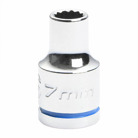 Kincrome 7mm 3/8" Drive Shallow Socket - 12 Point, Chrome Vanadium Steel