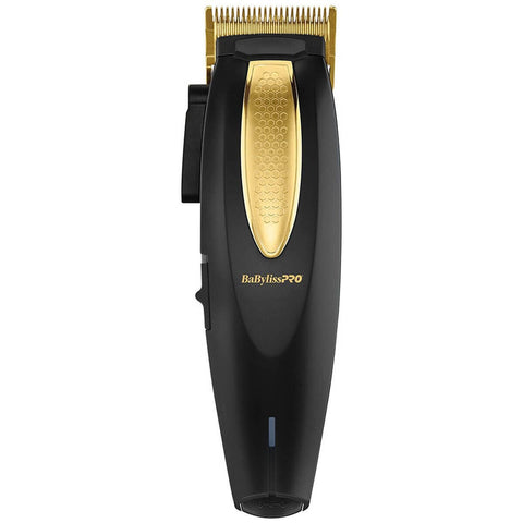 BaBylissPRO Lithium FX cord/cordless hair clipper - black, 6800RPM, gold titanium blade, 4.2mm taper - 900903