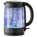 Russell Hobbs Brooklyn Glass Kettle 1.7L - Black Trim, Blue Illumination, 2200W - RHK172BCH