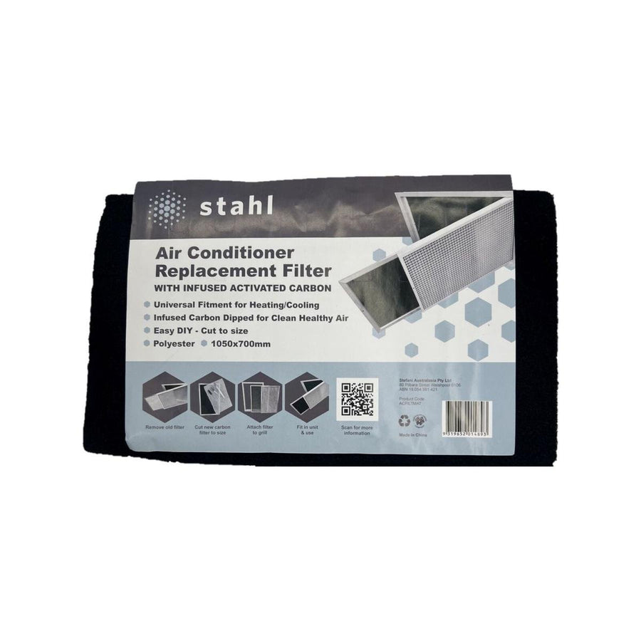 Stahl Carbon Infused Ducted Air Conditioner Filter Mat - 1050mm x 700mm - Black - Odour Absorption, Allergen Reduction - SuperSaverAU - view 1