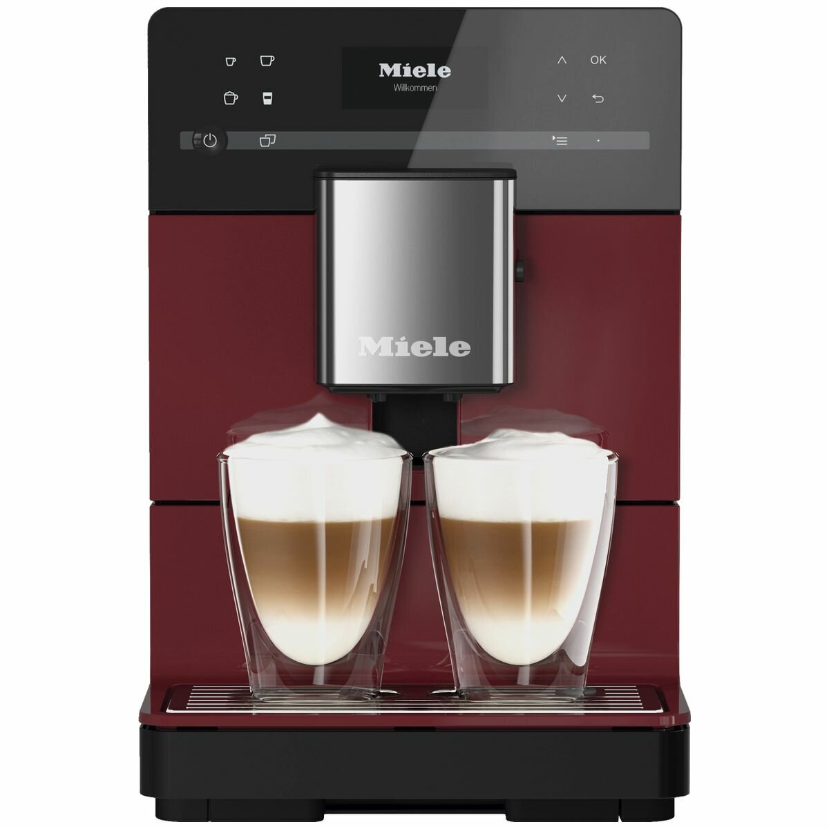 Miele Silence Benchtop Automatic Coffee Machine - OneTouch for Two, Tayberry Red - CM5310RED