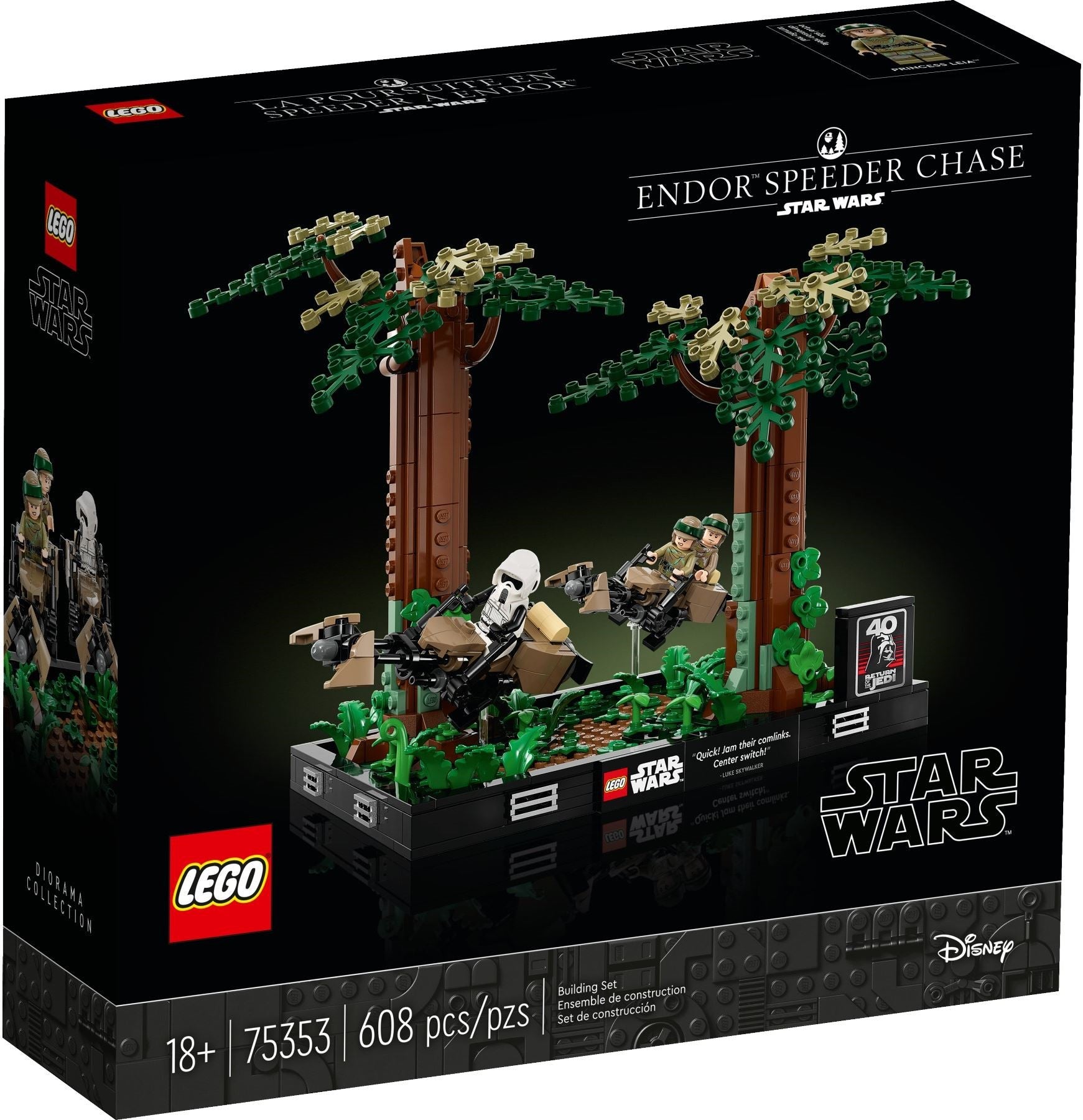 LEGO 75353 Endor Speeder Chase Diorama – Star Wars Collectible Scene - SuperSaverAU - view 1