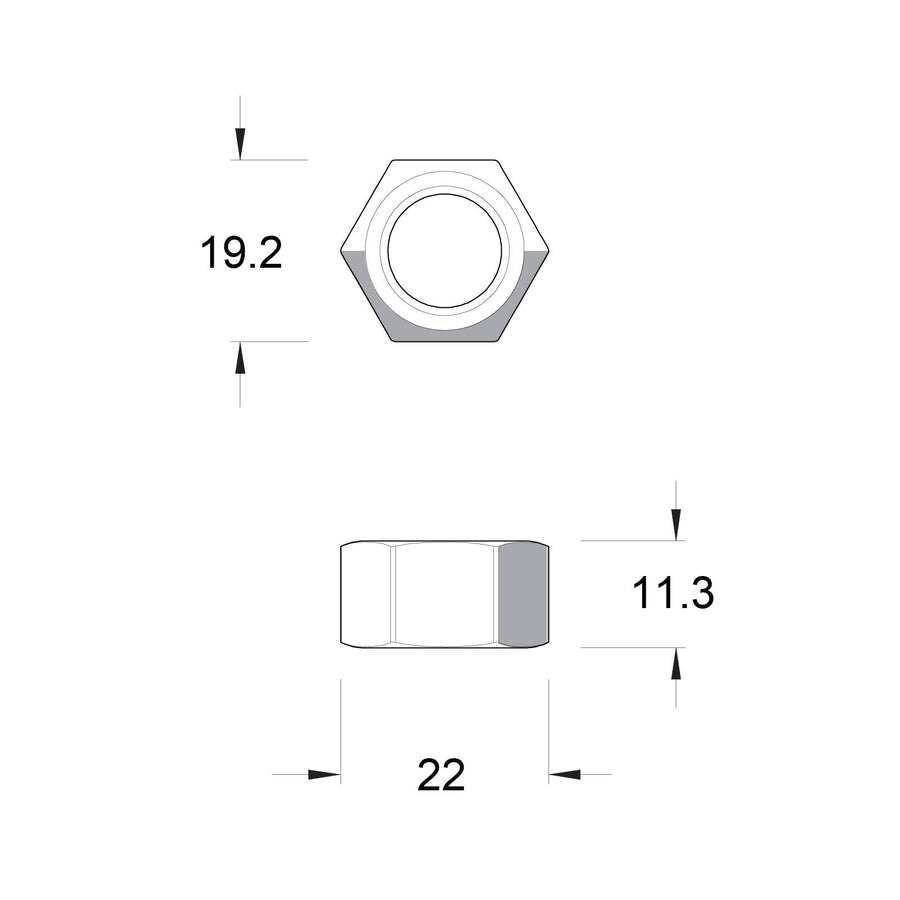 Zenith M12 Hot Dip Galvanised Hex Nut - Each