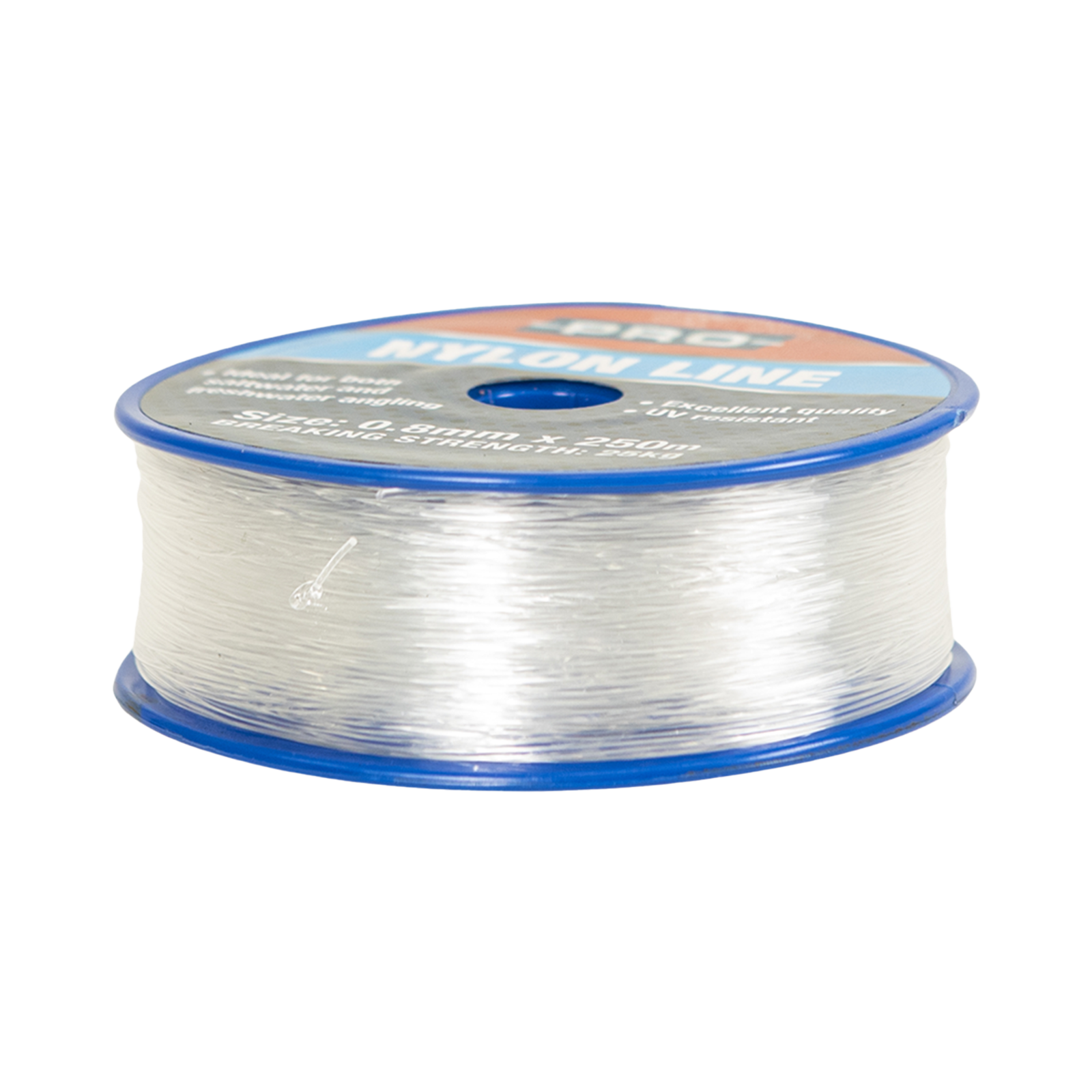 Grunt 0.8mm x 250m Nylon Fishing Line, Clear, Weather Resistant, 25kg Break Strength