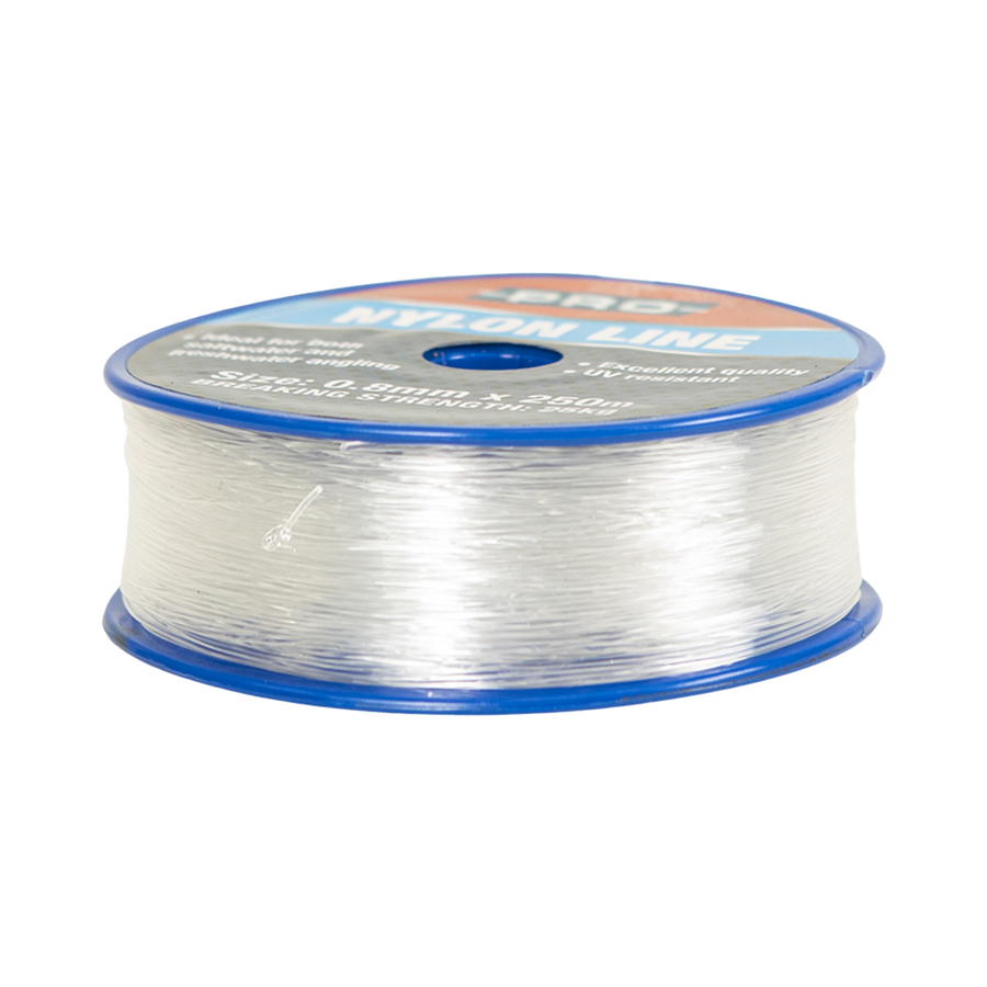 Grunt 0.8mm x 250m Nylon Fishing Line, Clear, Weather Resistant, 25kg Break Strength