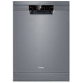 Haier 60cm Freestanding Dishwasher with Sanitise - 15 Place Settings - Satina - ThermoDry - HDW15F1S1
