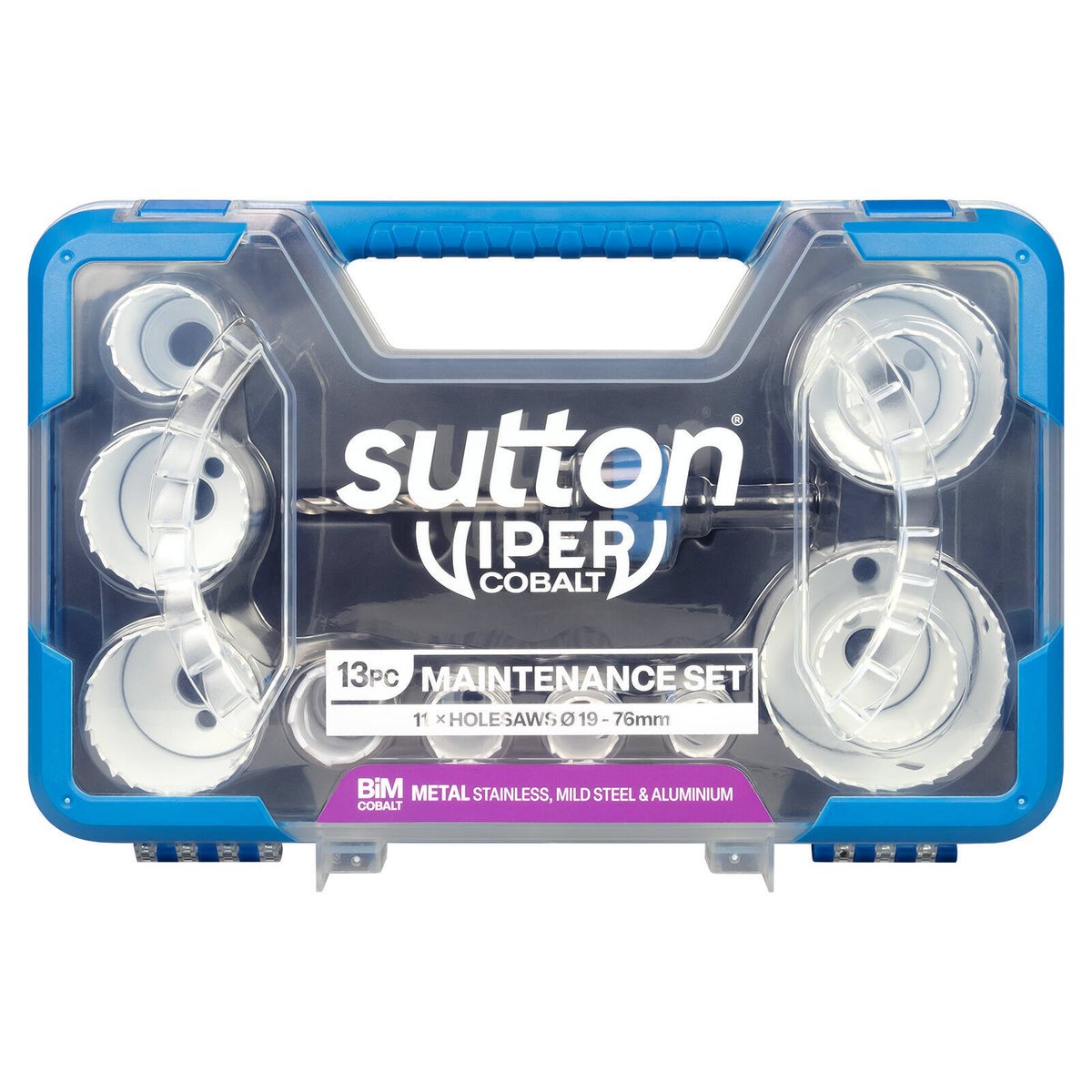Sutton Tools 19 76mm Bi Metal Viper Cobalt Holesaw Set - 13 Piece - Durable Cutting - SuperSaverAU - view 2