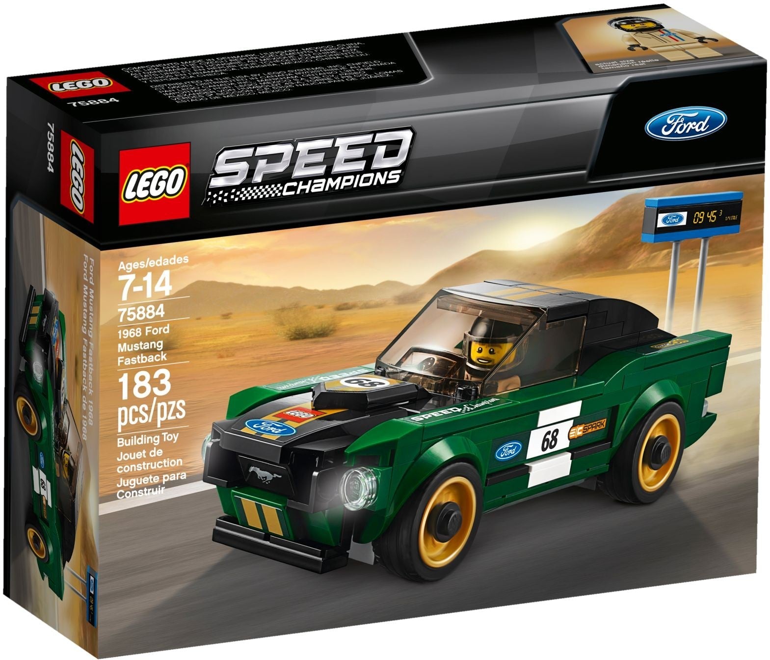 LEGO 75884 Speed Champions 1968 Ford Mustang Fastback- Auzzi Store