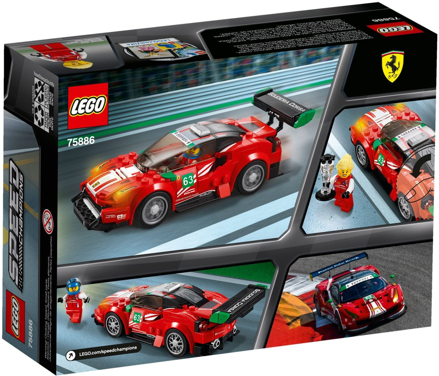 LEGO 75886 Ferrari 488 GT3 Scuderia Corsa Race Car Building Kit