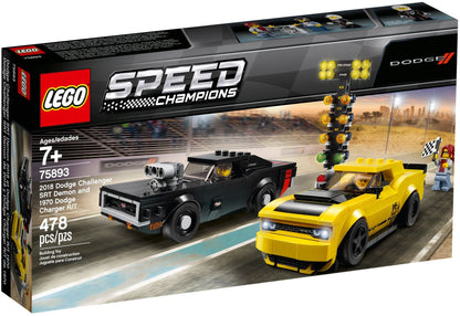LEGO 75893 Speed Champions 2018 Dodge Challenger SRT Demon 1970 Dodge Charger- Auzzi Store