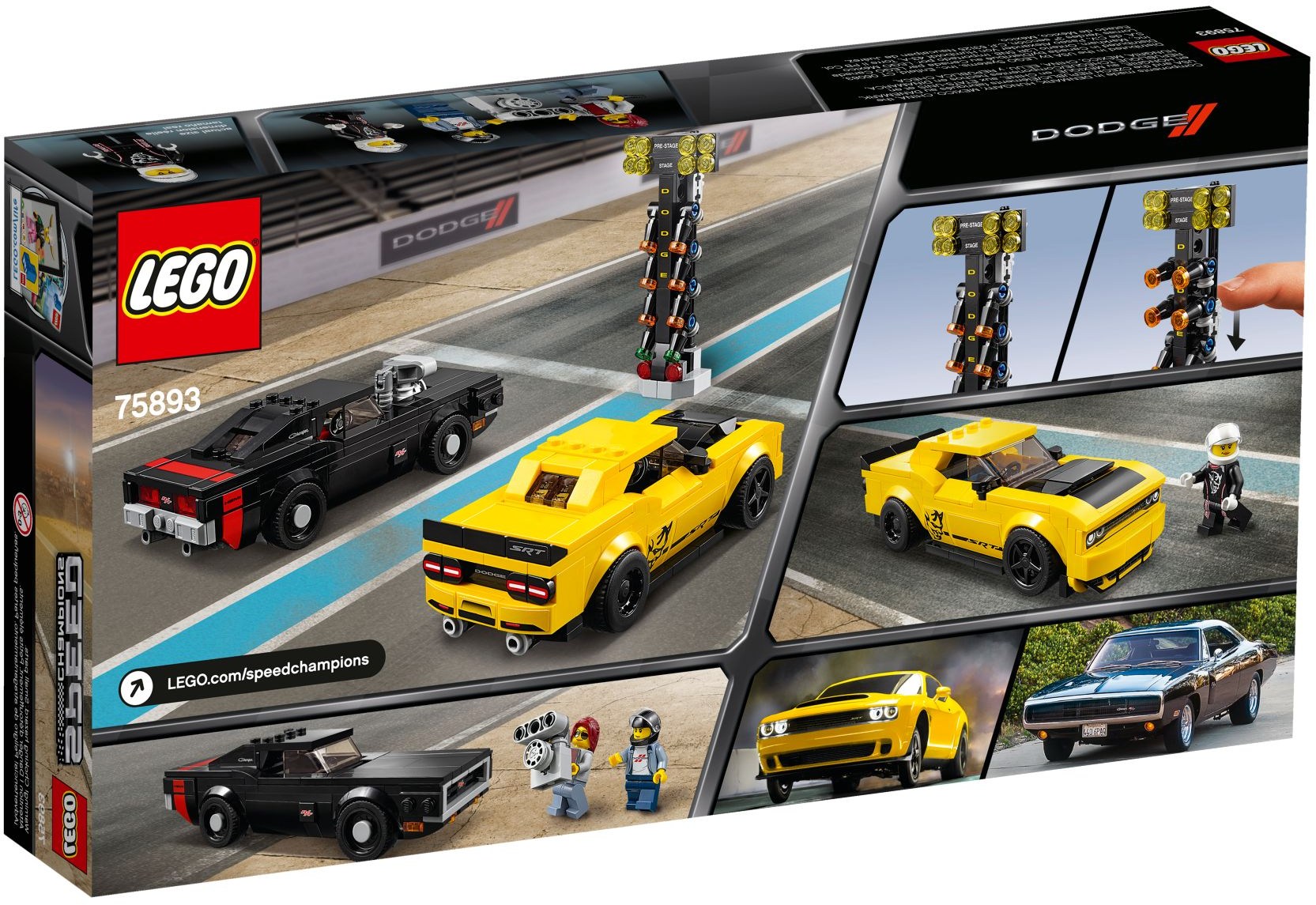 LEGO 75893 Speed Champions 2018 Dodge Challenger SRT Demon 1970 Dodge Charger- Auzzi Store