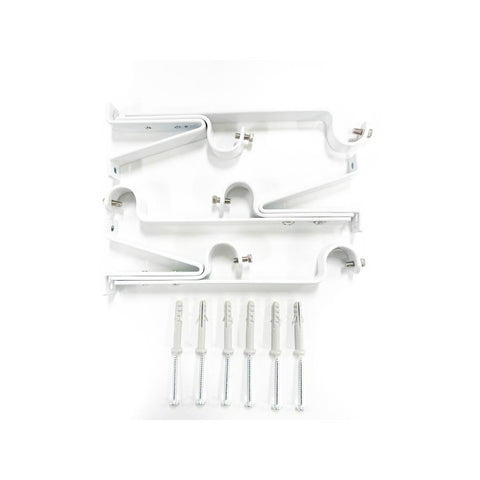 Windoware 25-28mm White Double Curtain Rod Bracket 3 Pack - Layering Solution - SuperSaverAU - view 1