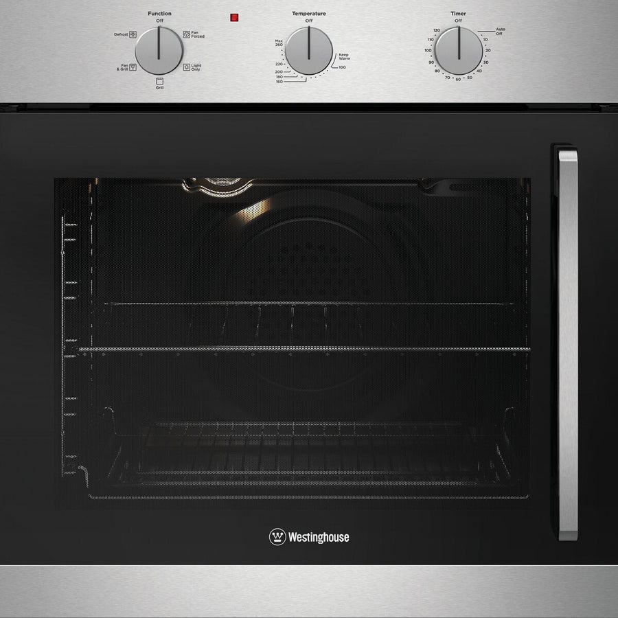 Westinghouse 60cm side-opening oven - 80L gross, stainless steel, 10A plug and lead - WVES6314SD-L