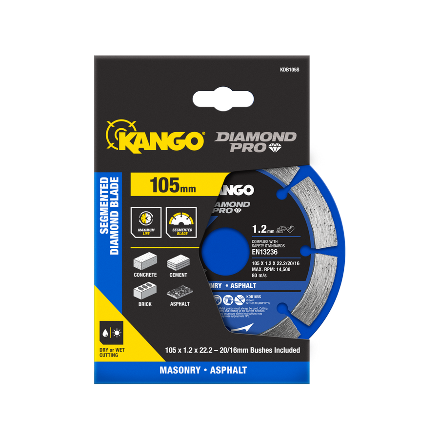 Kango Diamond Saw Blade - 105mm - Segmented - Dry Cutting - SuperSaverAU - view 1