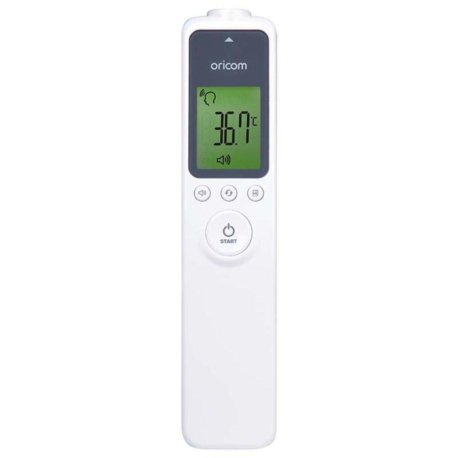 Oricom Non Contact Infrared Thermometer - Colour-Coded Reading, Stores 32 Temperatures - HFS1000