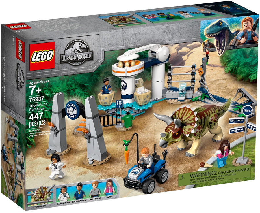 LEGO 75937 Jurassic World Triceratops Rampage Dinosaur Playset - SuperSaverAU - view 1