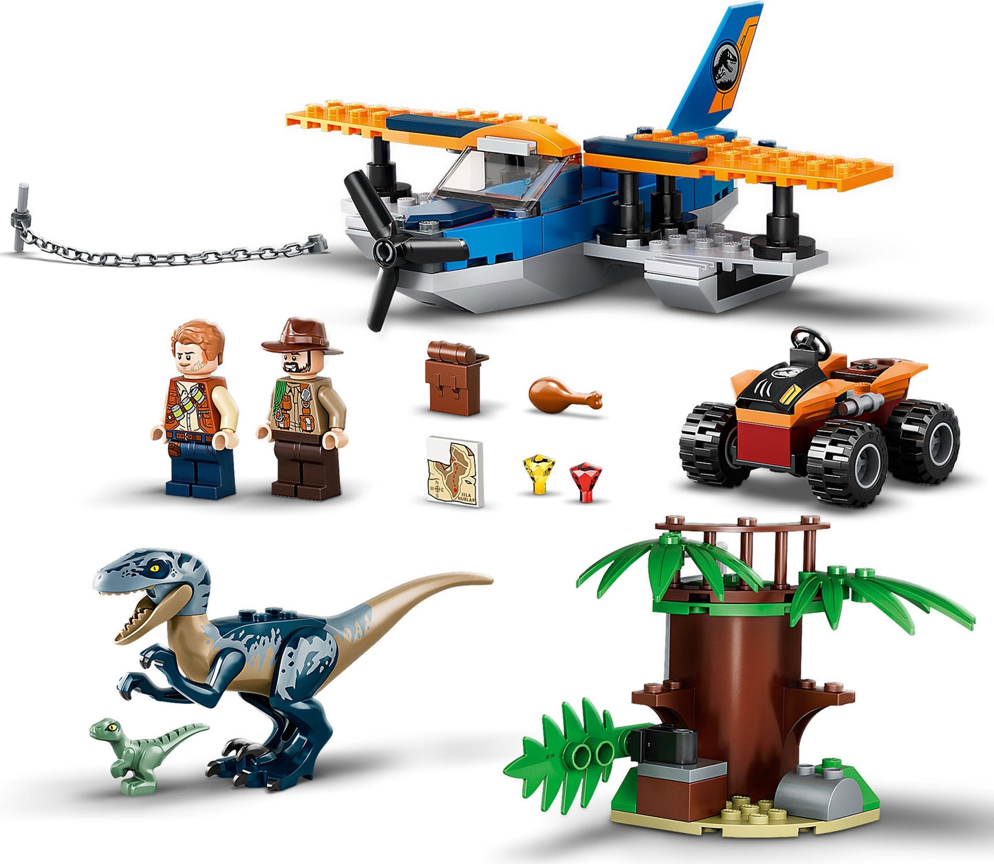LEGO Jurassic World 75942 4+ Velociraptor: Biplane Rescue Mission Dino Toys- Auzzi Store