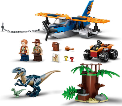 LEGO Jurassic World 75942 4+ Velociraptor: Biplane Rescue Mission Dino Toys- Auzzi Store