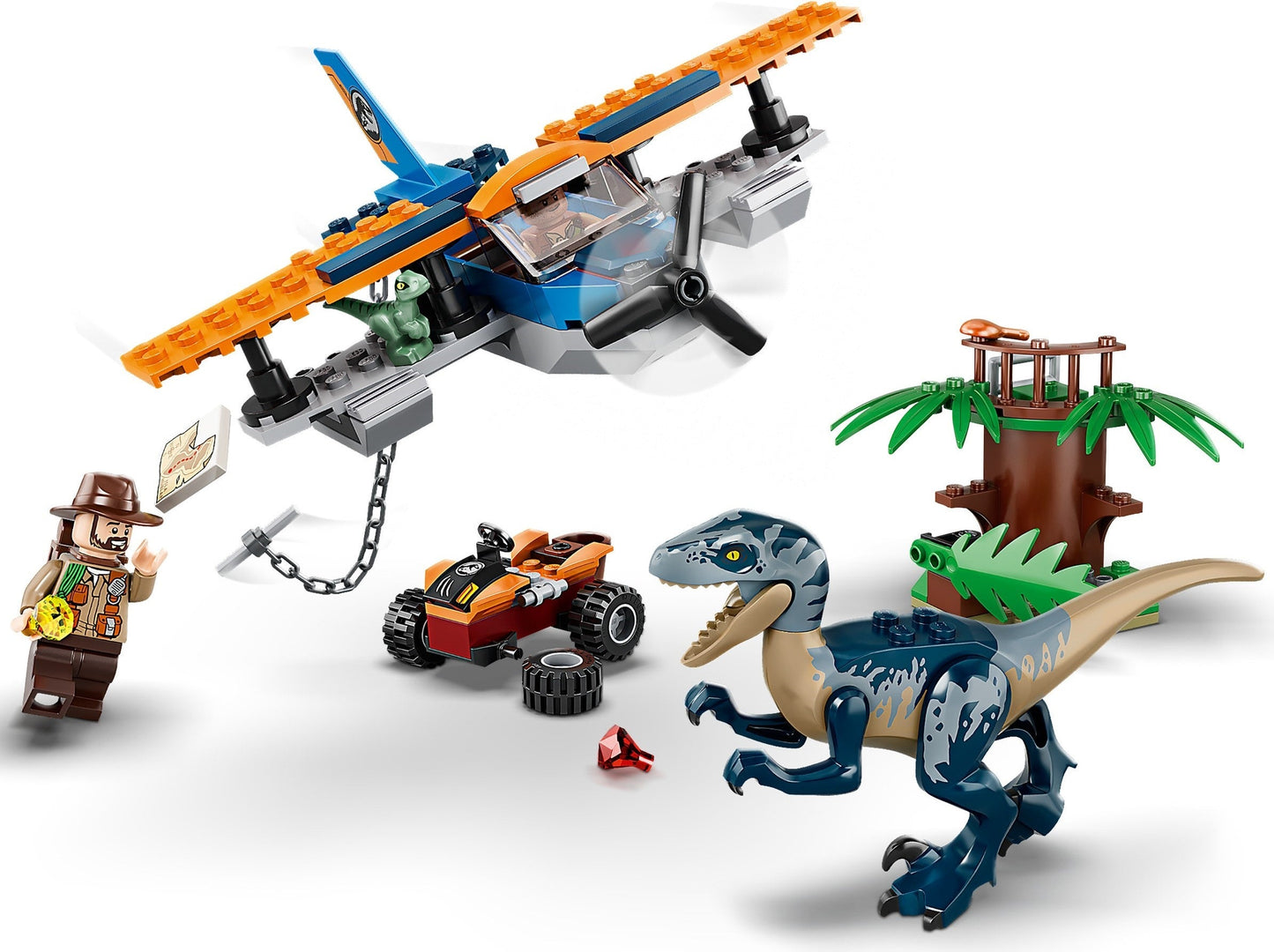 LEGO Jurassic World 75942 4+ Velociraptor: Biplane Rescue Mission Dino Toys- Auzzi Store