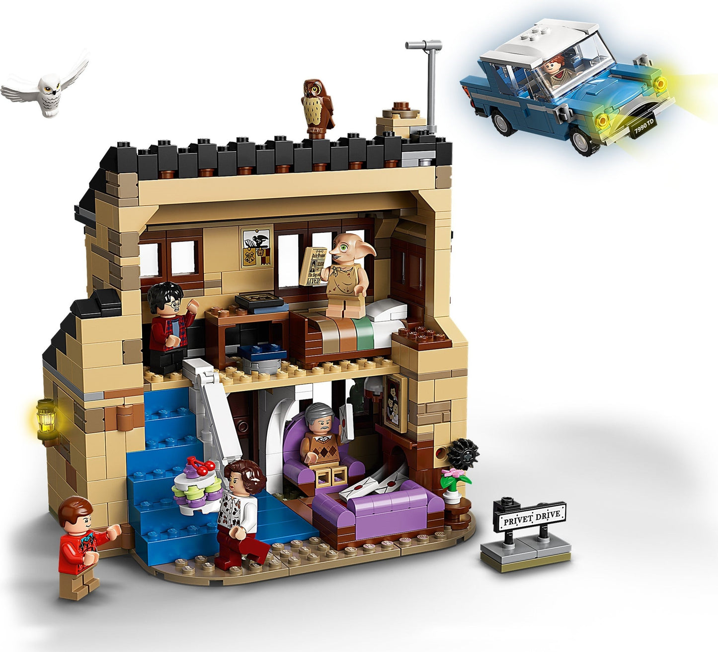 LEGO 75968 Harry Potter 4 Privet Drive House Ford Anglia Dobby Dursley Family- Auzzi Store