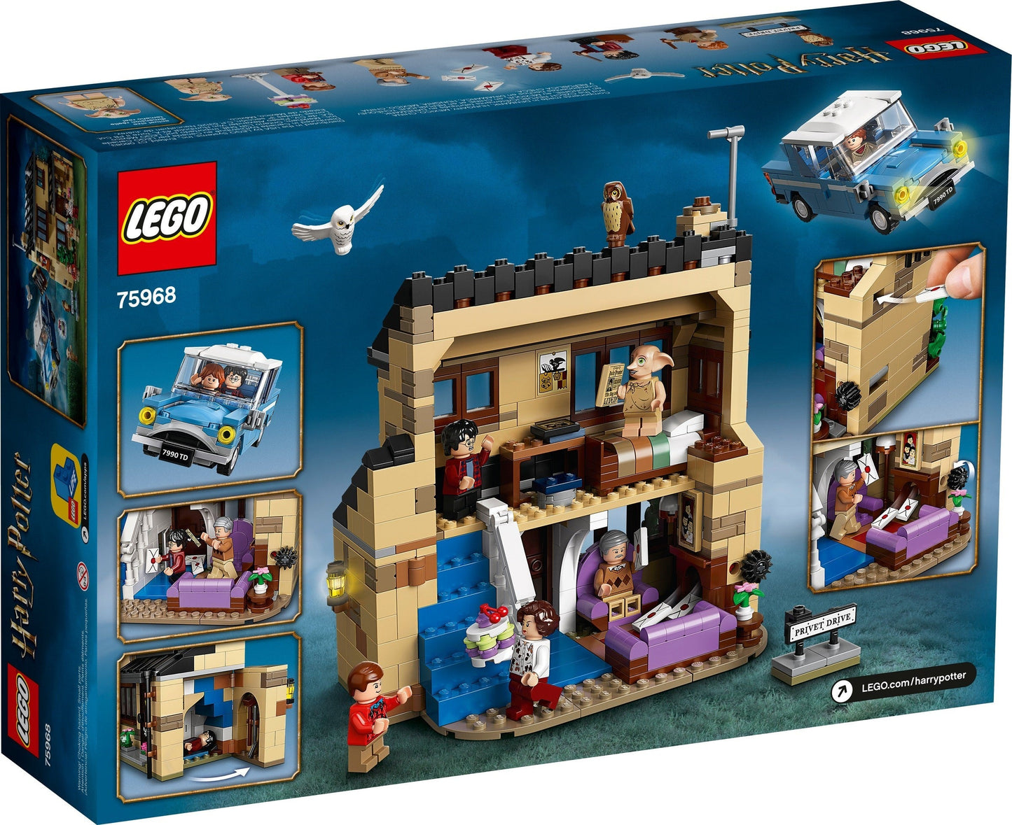 LEGO 75968 Harry Potter 4 Privet Drive House Ford Anglia Dobby Dursley Family- Auzzi Store
