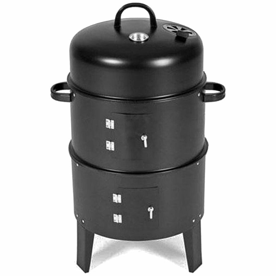 SOGA Charcoal Smoker BBQ - 3 in 1 Barrel Grill, Smoker and Fire Pit, Black - CHARCOALBBQSMOKER