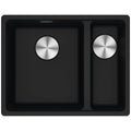 Franke Maris 1 and 1/2 Bowl Right Flush Mount Sink with Extension Drainer - Onyx Black - MRG260SBRON-FPC