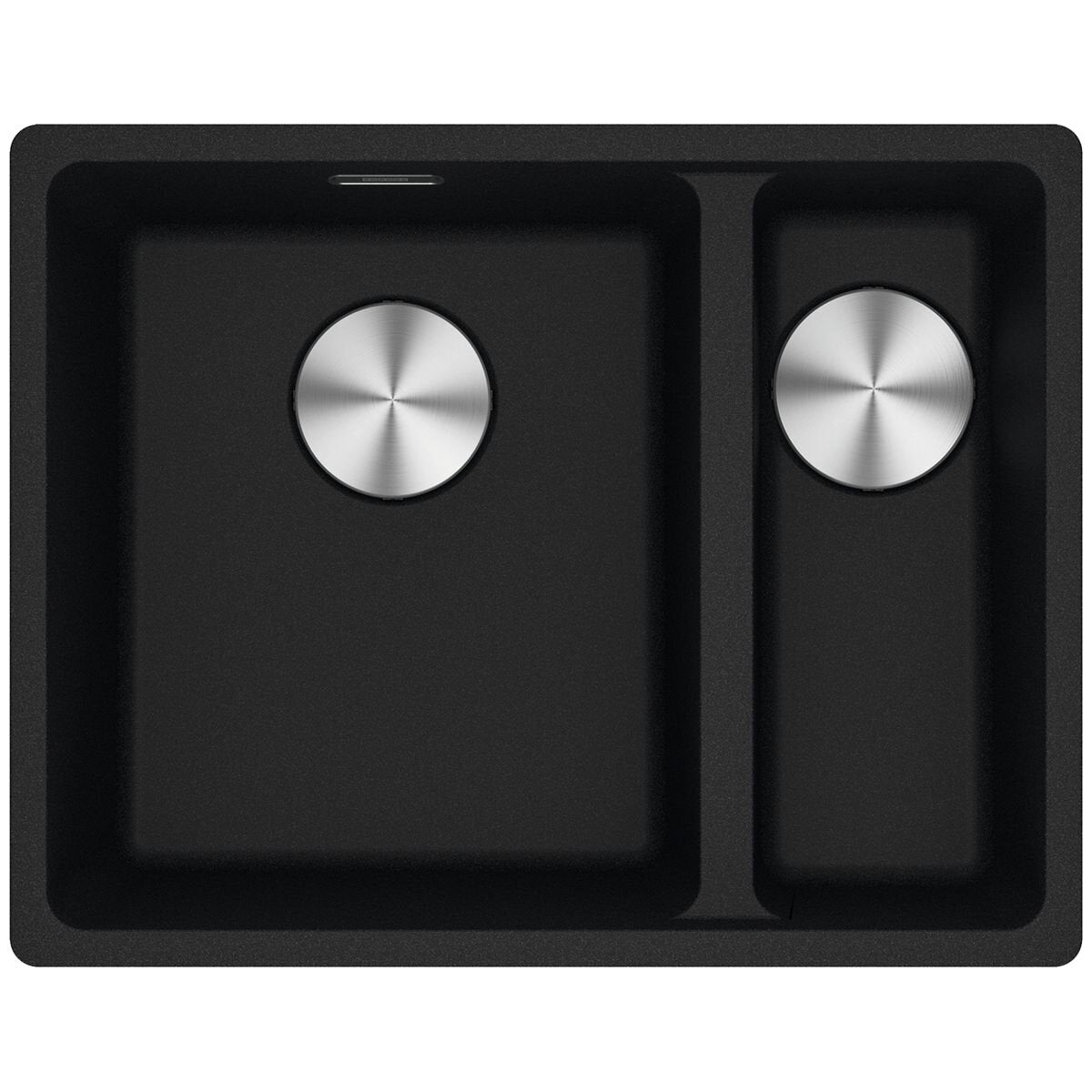 Franke Maris 1 and 1/2 Bowl Right Flush Mount Sink with Extension Drainer - Onyx Black - MRG260SBRON-FPC