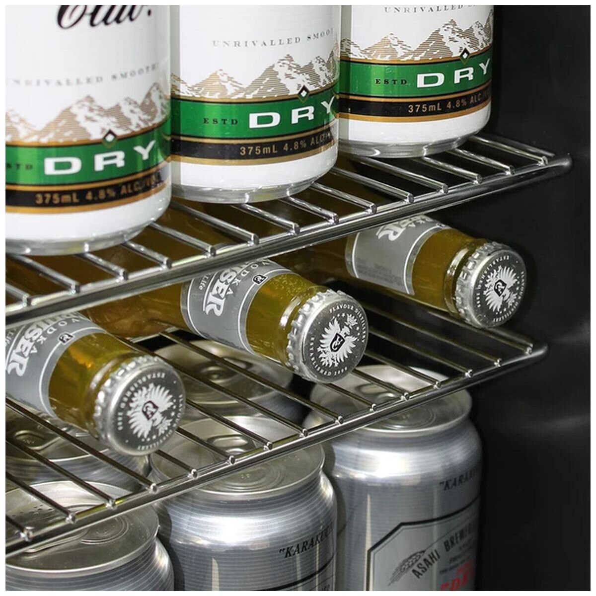 Schmick 50L Glass Door Mini Bar Fridge - Black, Lockable, Freestanding or Underbench - HUS-SC50AB