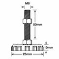 Richmond Levelling Foot - 50mm x M8 - Zinc Plated - Adjustable - 4 Pack - SuperSaverAU - view 2