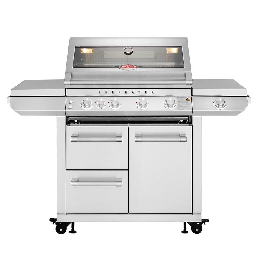 Beefeater 7000 Premium 4 Burner BBQ with Trolley - 304 Stainless Steel - Side Burner - BMF7645SA