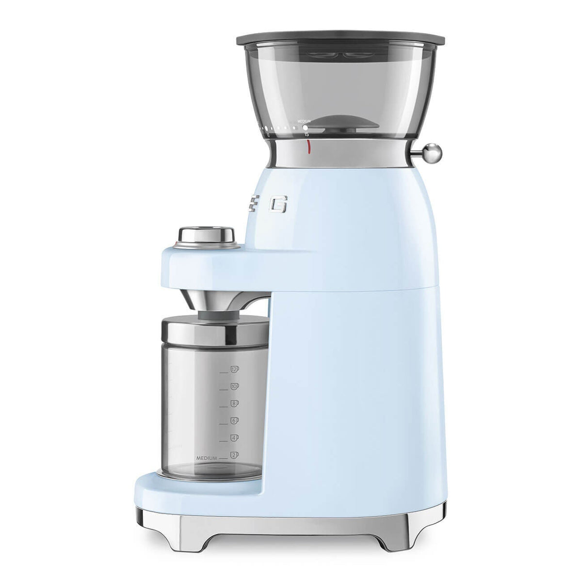 Smeg 50's retro style coffee grinder - pastel blue - 240g hopper - 50 grinding steps - CGF03PBAU